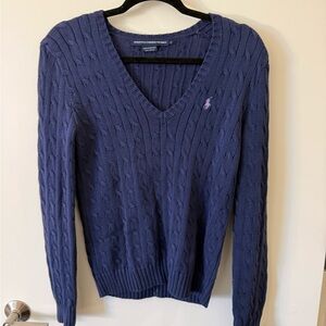 Ralph Lauren Sport Navy Cable Knit Sweater